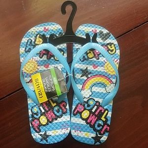 Girl power flip flops